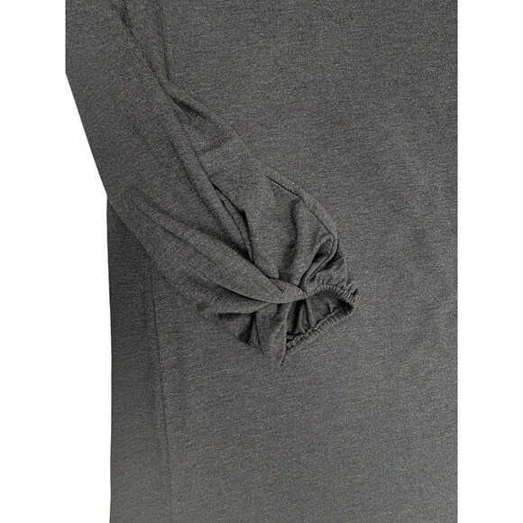 LOFT Lantern Sleeve JerseyKnit Swing Dress Gray Lagenlook Soft Capsule Neutral M - Picture 5 of 12